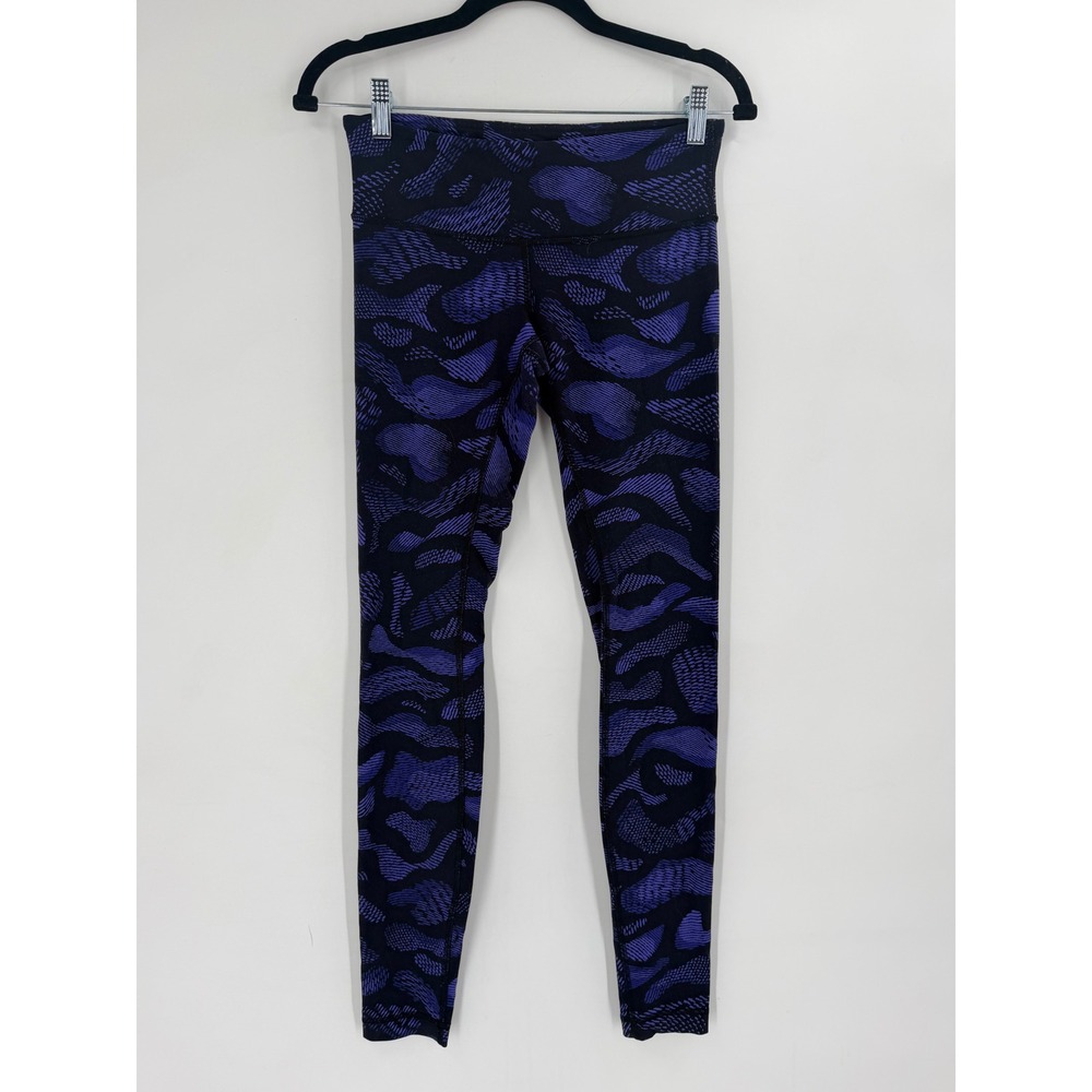 Lululemon Wunder Under Pant III Women 6 Purple Black Warp Pattern Yoga Geometric - Picture 3 of 7